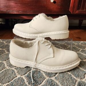 Dr. Marten 1461 Mono Oxford Faux Fur Lining in White Men's 10L